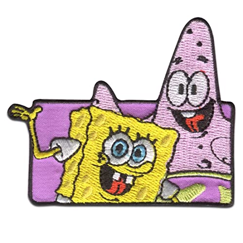 Comercial Mercera SpongeBob & Patrick Stern Stickerei - Aufnäher Aufnäher Stickerei Applikation für Kleidung, Größe: 7 * 6,1 cm von Comercial Mercera