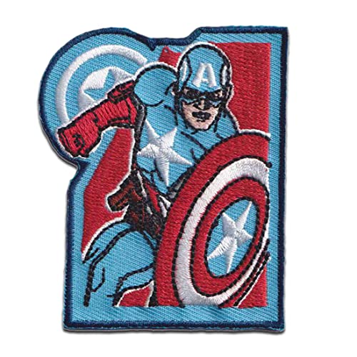 Marvel © Avengers Captain America Schild - Aufnäher, Bügelbild, Aufbügler, Applikationen, Patches, Flicken, zum aufbügeln, Größe: 5,1 x 6,6 cm von Comercial Mercera