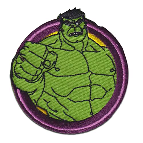 Marvel © Avengers Hulk Button - Aufnäher, Bügelbild, Aufbügler, Applikationen, Patches, Flicken, zum aufbügeln, Größe: 7 x 6,7 cm von Comercial Mercera