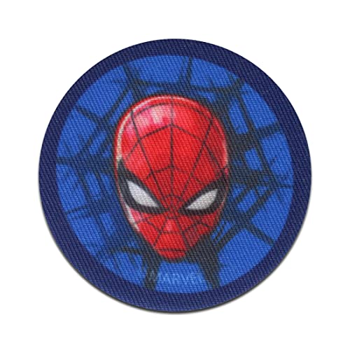 Marvel © Spiderman Comic Kopf Button - Aufnäher, Bügelbild, Aufbügler, Applikationen, Patches, Flicken, zum aufbügeln, Größe: 6,4 x 6,4 cm von Comercial Mercera