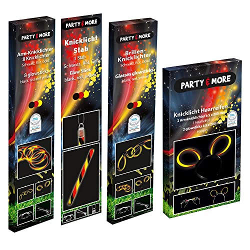 Comet Feuerwerk Party & More - Knicklichter Party Set Deutschland, Haarreifen, Brillen, Armbänder und Leuchtstäbe, Fan-Set, WM, EM Comet Feuerwerk Party & More - Knicklichter Party Set Deutschland, Haarreifen, Brillen, Armbänder und Leuchtstäbe, Fan-Set, WM, EM von Comet Feuerwerk