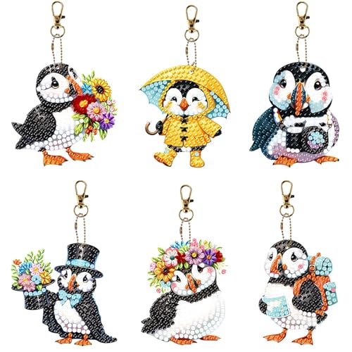 Diamond Painting Kinder, 6 Stück Diamond Painting Schlüsselanhänger, Diamant Malerei Schlüsselanhänger Pinguin-Anhänger, Doppelseitiges DIY 5D Diamond-painting Anhänger Mosaik Für Mädchen Geschenke Diamond Painting Kinder, 6 Stück Diamond Painting Schlüsselanhänger, Diamant Malerei Schlüsselanhänger Pinguin-Anhänger, Doppelseitiges DIY 5D Diamond-painting Anhänger Mosaik Für Mädchen Geschenke von Comforso