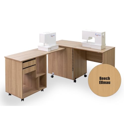 Comfort 8 | Nähmaschinenschrank | Nähmöbel | Nähtisch | Aufbewahrungsschrank | (Beech Ellmau) von Comfort Collection