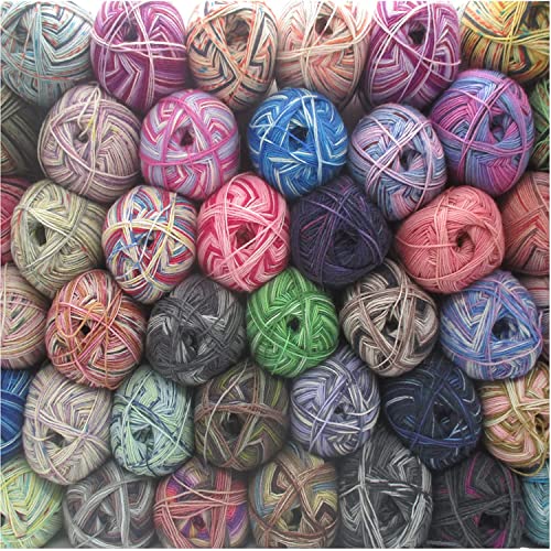 Sockenwolle Strumpfwolle Color 4-fach -10x100gr- Sockengarn bunt sortiert - 420m Lauflänge/100gr-Nadelstärke 2,5-3,0mm von Comfort Wolle