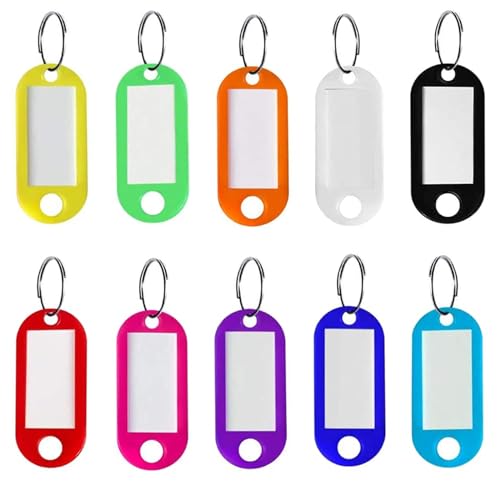 10 Farbetiketten-Schlüsselanhänger 4,7 cm werden zum Markieren von Gepäckanhängern, Anhängern, Hotelnummern, Klassifizierungsanhängern, Schlüsselanhängern und Haustieranhängern verwendet von Comforty