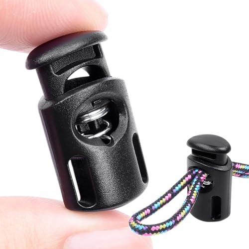 10 Stück Kordel Stopper 1 Loch, Kordelklemme bis Ø 5 mm Kordeln, Einloch Schnellverschluss aus Kunststoff, Gummikordel Stopper Band Klemme für Jacke Sportkleidung Rucksack 10 Stück Kordel Stopper 1 Loch, Kordelklemme bis Ø 5 mm Kordeln, Einloch Schnellverschluss aus Kunststoff, Gummikordel Stopper Band Klemme für Jacke Sportkleidung Rucksack von Comforty