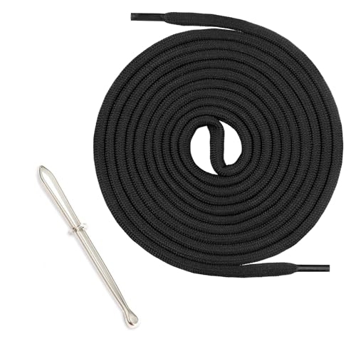 150 cm Schwarze elastische Kordel (5 mm) aus Polyester mit 8 cm Durchziehnapf, perfekt für Sportanzüge, Hoodies und Taschen, Anti-Slip Design & langlebige Verwendung von Comforty