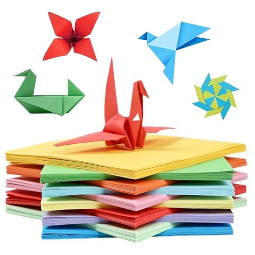 200 Blatt Quadratische Origami Papier, 10 Farben Doppelseitig Buntes Origami-papier 17 X 17 cm Faltpapier Papierhandwerk Origami Kinder für DIY Kunst und Bastelprojekte von Comforty