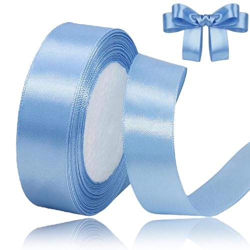 23 Meter Geschenkband Hellblau 25mm Satinband Bänder,Breit Schleifenband Dekoband Stoffband für Geschenkverpackung,Kunsthandwerk,Haarschleifen,Blumenstrauß,Dekoration 23 Meter Geschenkband Hellblau 25mm Satinband Bänder,Breit Schleifenband Dekoband Stoffband für Geschenkverpackung,Kunsthandwerk,Haarschleifen,Blumenstrauß,Dekoration von Comforty