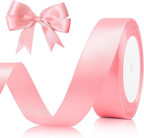23 Meter Geschenkband Hellrosa 25mm Satinband Bänder,Breit Schleifenband Dekoband Stoffband für Geschenkverpackung,Kunsthandwerk,Haarschleifen,Blumenstrauß,Dekoration 23 Meter Geschenkband Hellrosa 25mm Satinband Bänder,Breit Schleifenband Dekoband Stoffband für Geschenkverpackung,Kunsthandwerk,Haarschleifen,Blumenstrauß,Dekoration von Comforty