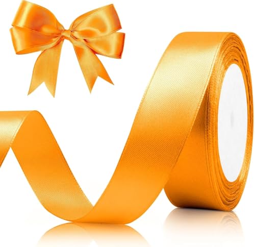 23 Meter Geschenkband Orange 25mm Satinband Bänder,Breit Schleifenband Dekoband Stoffband für Geschenkverpackung,Kunsthandwerk,Haarschleifen,Blumenstrauß,Dekoration 23 Meter Geschenkband Orange 25mm Satinband Bänder,Breit Schleifenband Dekoband Stoffband für Geschenkverpackung,Kunsthandwerk,Haarschleifen,Blumenstrauß,Dekoration von Comforty
