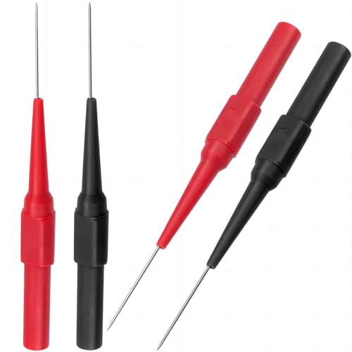 4 Stück Testsonden Multimeter isolierte Piercing-Nadel 0.7mm für Bananenstecker Messleitung kabel, Messen kleiner IC-Stifte von Comforty