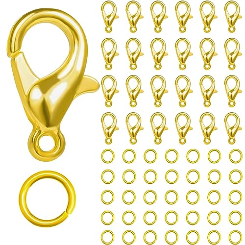Kettenverschluss, 200 Stück Armband Verschluss mit 200 Biegeringe, Ketten Verschlüsse, Schmuckverschluss, Karabinerverschluss, Verschlüsse für Schmuckherstellung Kettenverschluss, 200 Stück Armband Verschluss mit 200 Biegeringe, Ketten Verschlüsse, Schmuckverschluss, Karabinerverschluss, Verschlüsse für Schmuckherstellung von Comforty