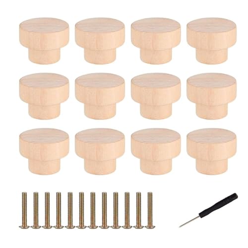 Möbelknöpfe Holz, 12 Stück Holz Schubladengriff, 35 x 25 mm Holzknöpfe Schrank Schrankknöpfe für Möbelgriffe holz, kommode Möbelknöpfe Holz, 12 Stück Holz Schubladengriff, 35 x 25 mm Holzknöpfe Schrank Schrankknöpfe für Möbelgriffe holz, kommode von Comforty