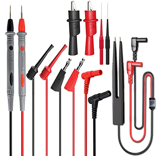 Multimeter Messleitung Prüfkabel Kits, Messleitungen für Multimeter mit Krokodilklemmen, Pinzette, Haken, Isolierte Piercing-Nadel für digitales Multimeter Multimeter Messleitung Prüfkabel Kits, Messleitungen für Multimeter mit Krokodilklemmen, Pinzette, Haken, Isolierte Piercing-Nadel für digitales Multimeter von Comforty