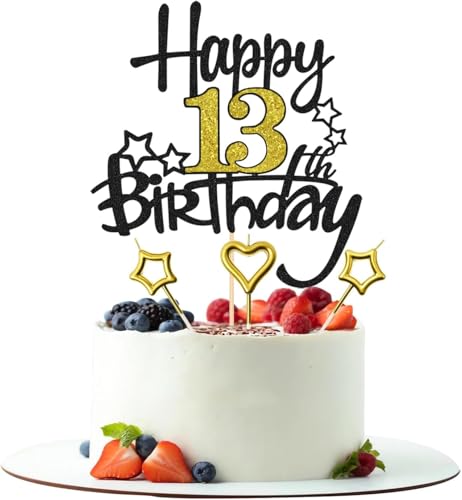 Offiziell Teenager 13 Cake Topper 13 Geburtstag Jungen Mädchen Deko Glitzer Cupcake Toppers Official Teenager 13 Geburtstag Kuchen Dekoration 13 Jahre Geburtstagstorte Deko Gold Schwarz Offiziell Teenager 13 Cake Topper 13 Geburtstag Jungen Mädchen Deko Glitzer Cupcake Toppers Official Teenager 13 Geburtstag Kuchen Dekoration 13 Jahre Geburtstagstorte Deko Gold Schwarz von Comforty