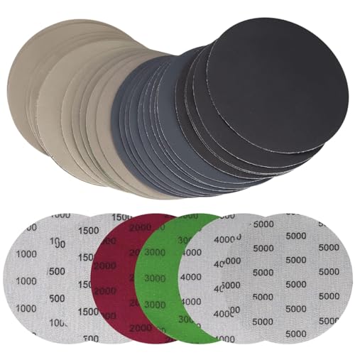 Profi Schleifpapier Set, 48 Stück, Nass und Trocken, Geeignet für Autos, Metall - Schleifpapier Holz, Schleifpapier Fein,Nassschleifpapier, Runde Sandpapier Set, Körnung 1000/1500/2000/3000/4000/5000 Profi Schleifpapier Set, 48 Stück, Nass und Trocken, Geeignet für Autos, Metall - Schleifpapier Holz, Schleifpapier Fein,Nassschleifpapier, Runde Sandpapier Set, Körnung 1000/1500/2000/3000/4000/5000 von Comforty