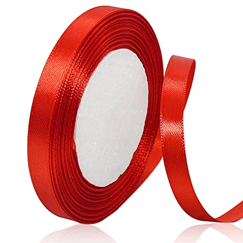Rot Satinband 10 mm x 22m, Dekoration Geschenkband Rot, Rotes Verpackungsband für Hochzeit, Taufe, Geburtstag, Weihnachten, Geschenke und Party Dekoration von Comforty