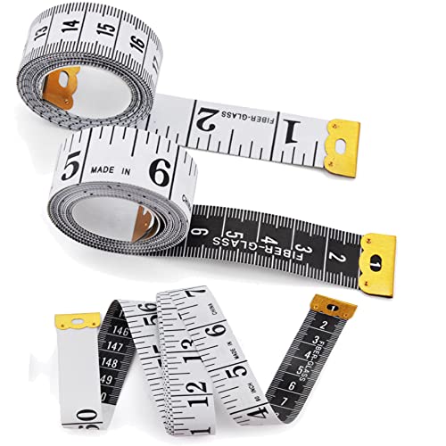 Comforty 2 Bände Maßband Körper, 200cm/79 Zoll Schneidermaßband, Doppelseitige Measuring Tape Flexible Bandmaß Massband Schneider Mit Knopf Umfangmaßband Für Haushalte Handwerker Schneider von Comforty