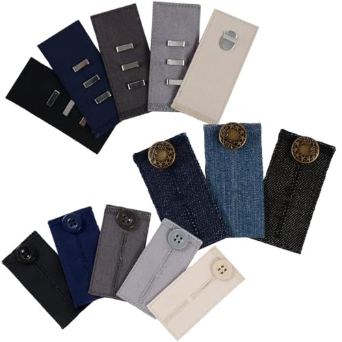 Hosenverlängerung Bundle - 13 Verlängerungen (3 Arten) für Knopf- und Hakenhose, Röcke oder Jeans von Comfy Clothiers