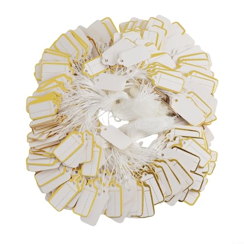 500 Stück leere Schmuckanhänger, individuell bedruckte Schlüsselbänder für Basteldisplays (Gold, 500 Stück) von ComfyHarbor