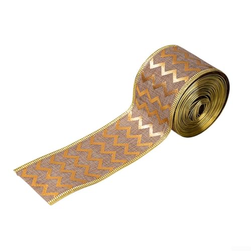 Flexibles Weihnachtsband aus Leinen und Draht zum Dekorieren von Kränzen und Bäumen, perfekt für Schleifen und einzigartige Feiertagsarrangements (C) von ComfyHarbor