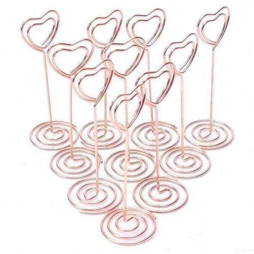 Kartenhalter in Herz-Design für Tische, 10 Stück Memo-Ständer für Hochzeiten, Partys und den täglichen Gebrauch (Roségold) von ComfyHarbor