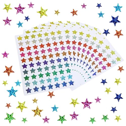 1050 Stück 10 Farben Sticker Sterne Aufkleber 1,5 cm Bunte Laser Belohnungssticker, Glitzer Sticker, Selbstklebende Glitzer Aufkleber für Lehrer Belohnung Kalende DIY 1050 Stück 10 Farben Sticker Sterne Aufkleber 1,5 cm Bunte Laser Belohnungssticker, Glitzer Sticker, Selbstklebende Glitzer Aufkleber für Lehrer Belohnung Kalende DIY von Comioke