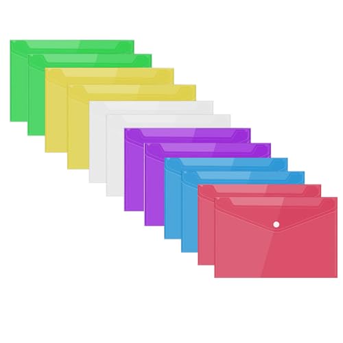 Dokumententasche A5,Sichttasche Durchsichti Kunststoff,12 Pack A5 Datei Taschen mit Druckknopf,Dokumenten-Mappen A5,Dokumentenmappe A5 Transparent,Bunt Dokumententasche,Dokumententasche mit Druckknopf Dokumententasche A5,Sichttasche Durchsichti Kunststoff,12 Pack A5 Datei Taschen mit Druckknopf,Dokumenten-Mappen A5,Dokumentenmappe A5 Transparent,Bunt Dokumententasche,Dokumententasche mit Druckknopf von Comioke