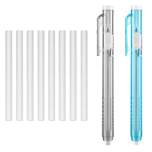 Radiergummi Stift,Pen-Style Radiergummis,2 Stück Radierer Stift,Eraser Pen,8 Stück Ersatz Radiergummi-Nachfüllungen,Radirgummistifte,Erasers,Erasing Pen,Pen Eraser,Stift Radierer,Steckradierer von Comioke