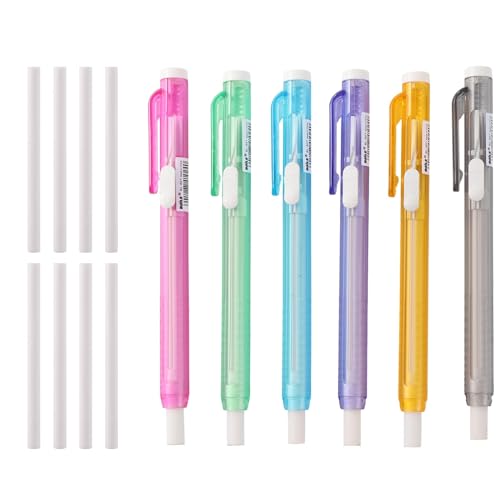 Radiergummi Stift,Pen-Style Radiergummis,6 Stück Radierer Stift,Eraser Pen,8 Stück Ersatz Radiergummi-Nachfüllungen,Radirgummistifte,Erasers,Erasing Pen,Pen Eraser,Stift Radierer,Steckradierer von Comioke