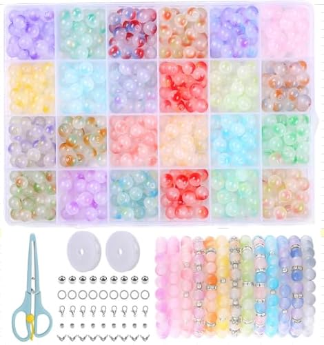 Comius Sharp 480 Stück 8mm Bunte Glasperlen, Glasperlen Für Armbänder, 24 Farben Glasperlen Zum Basteln, Mit Schere, Gummischnur, Für Die Herstellung Von Schmuck Armbänder Diy Handwerk Comius Sharp 480 Stück 8mm Bunte Glasperlen, Glasperlen Für Armbänder, 24 Farben Glasperlen Zum Basteln, Mit Schere, Gummischnur, Für Die Herstellung Von Schmuck Armbänder Diy Handwerk von Comius Sharp