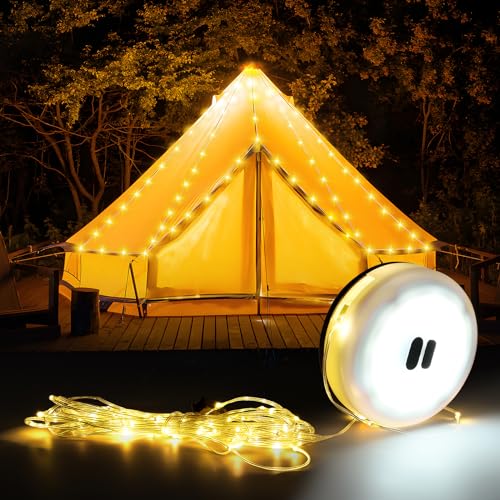 Comius Sharp Camping Fairy Lights, Outdoor String Lights mit bunten Lichtern, langlebig und wasserdicht, USB-Aufladung - Portable Camping Lichter für Hof und Wandern, APP-Steuerung, 7 M von Comius Sharp
