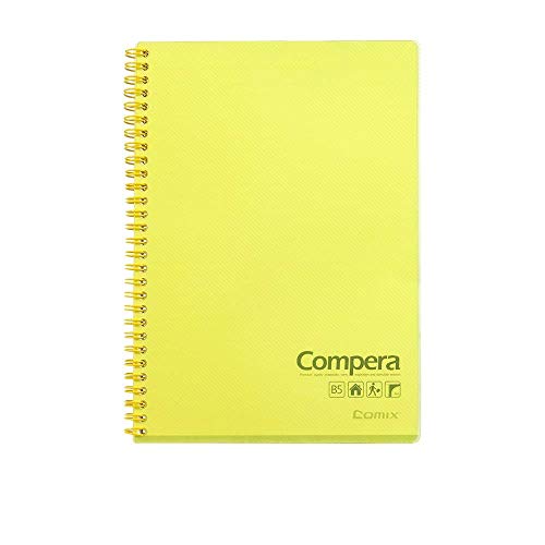 Comix B5 Notebook-Notizblock mit rückseitiger Anordnung 80 Seiten Packung mit 10-CPB5801 (Gelb) von Comix