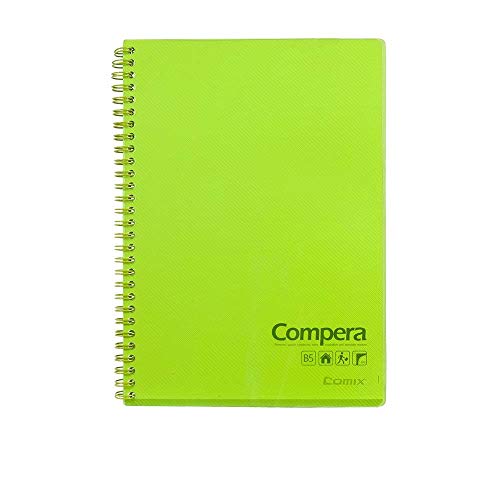 Comix B5 Notebook-Notizblock mit rückseitiger Anordnung 80 Seiten Packung mit 10-CPB5801 (grün) von Comix