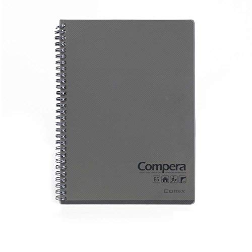 Comix B5 Notizblock mit gebundenem Rücken und Rückenplaner, 80 Seiten Packung mit 10-CPB5801 (Grau) von Comix