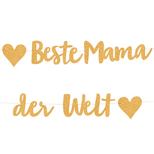 Compagno Beste Mama Girlande goldene Party für alle Mütter Mamas Muttis und Moms Feier Gratulation Jubiläum von Compagno