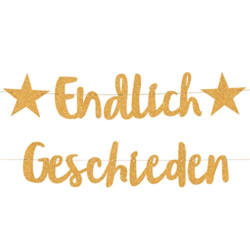 Compagno ENDLICH GESCHIEDEN Girlande golden scheidungs Party abschiedsfeier Ehe Ende trennung Banner aufmunterung Single von Compagno