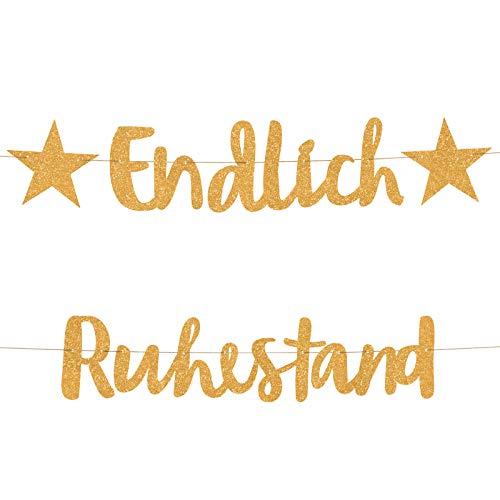 Compagno ENDLICH Ruhestand Girlande in Gold für Renter Party Rente Abschiedsfeier Pension Senior Privatmann Arbeit ade Compagno ENDLICH Ruhestand Girlande in Gold für Renter Party Rente Abschiedsfeier Pension Senior Privatmann Arbeit ade von Compagno