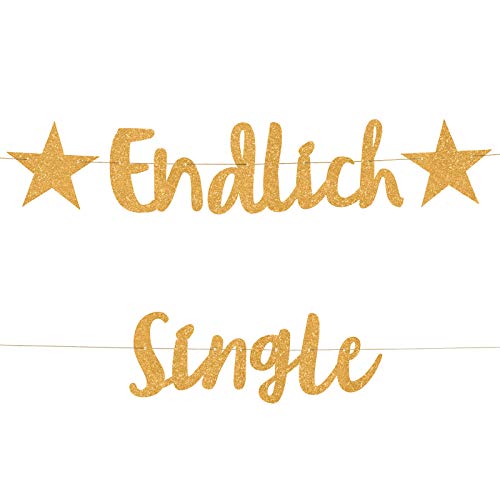 Compagno ENDLICH Single Girlande golden scheidungs Party abschiedsfeier Ehe Ende trennung Banner aufmunterung Single von Compagno
