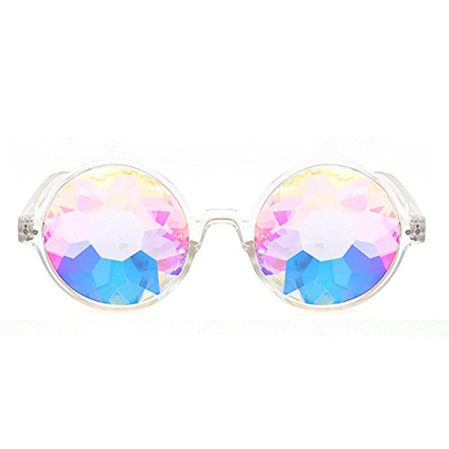 Compasty Kaleidoscope de Fete Sonnenbrille, gebrochene Linse, transparent von Compasty