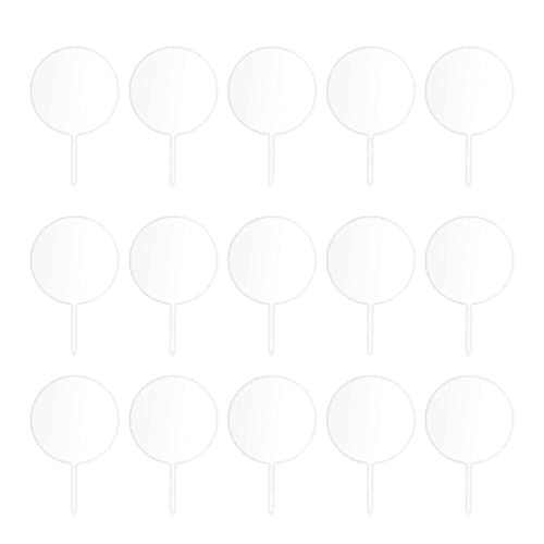 Compasty Kuchendekorationen aus Acryl, blanko, 15 Stück, zur Dekoration von Geburtstagskuchen, Basteln, Kreis, transparent, personalisierbar von Compasty
