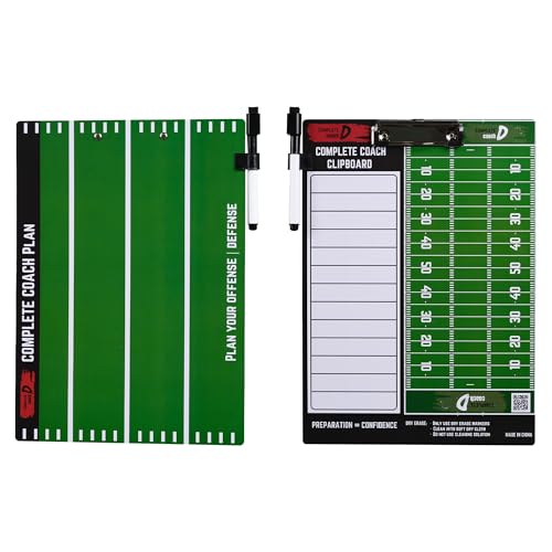 Coach D's Complete Coach Flag Football or Tackle Dry Erase Klemmbrett – Doppelseitiges Coaching-Markierbrett zur Planung von Angriff und Verteidigung – Führen Sie Ihren Spielplan aus! Bonuspfeife, Coach D's Complete Coach Flag Football or Tackle Dry Erase Klemmbrett – Doppelseitiges Coaching-Markierbrett zur Planung von Angriff und Verteidigung – Führen Sie Ihren Spielplan aus! Bonuspfeife, von Complete Coach with Coach D