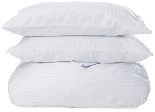 Comptoir du linge Bettbezug Satin mit Kissenhüllen Bettwäsche Satin Polyester Baumwolle weiß 240 x 220 cm von Comptoir du linge