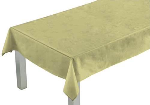 Comptoir du Linge Quadratische Tischdecke 140 x 140 cm, Stoff: 60% Polyester, 40% Baumwolle. Fleckenschutzbehandlung Teflon, Beige von Comptoir du Linge