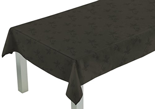 Comptoir du Linge Quadratische Tischdecke 140 x 140 cm, Stoff: 60% Polyester, 40% Baumwolle. Fleckenschutzbehandlung Teflon, anthrazit von Comptoir du Linge