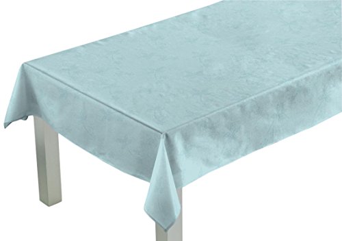Comptoir du Linge Quadratische Tischdecke 180 x 180 cm, Stoff: 60% Polyester, 40% Baumwolle. Fleckenschutzbehandlung Teflon, himmelblau, 180 x 180 x 0,5cm von Comptoir du Linge
