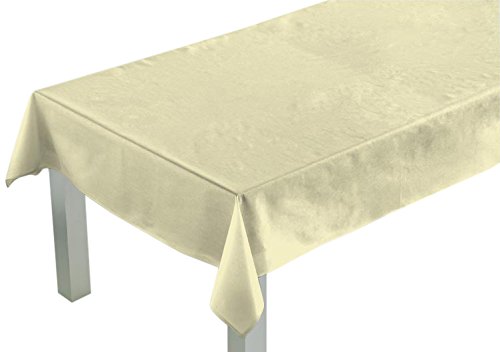 Comptoir du Linge lpr05001 Tischdecke rechteckig Polyester/Baumwolle 200 x 150 x 0,5 cm, Elfenbein, 150 x 200 cm von Comptoir du Linge