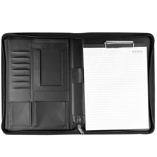 Comzantor A4 Dokumentenmappe aus Leder, Organizer Mappe, Schreibmappe, Konferenzmappe, Aktenmappe mit Reißverschluss, Arbeitsmappe, Ledermappe, Klemmbrettmappe, Ringbuchmappe Portfolio Klemmbrett Comzantor A4 Dokumentenmappe aus Leder, Organizer Mappe, Schreibmappe, Konferenzmappe, Aktenmappe mit Reißverschluss, Arbeitsmappe, Ledermappe, Klemmbrettmappe, Ringbuchmappe Portfolio Klemmbrett von Comzantor