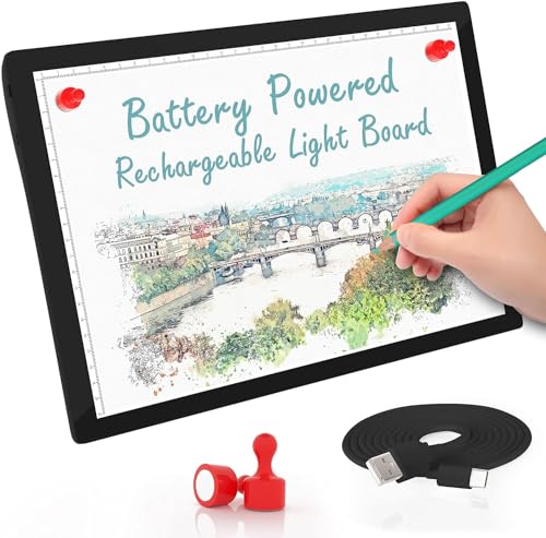 Wiederaufladbares A4-Lichtpad, LED-Tracking-Lichtbox für Diamantmalerei, comzler Leuchttafel mit stufenlosem dimmbarem Typ-C-Kabel, ultradünner Leuchttisch zum Jäten von Vinyl, Skizzieren, Animation, Wiederaufladbares A4-Lichtpad, LED-Tracking-Lichtbox für Diamantmalerei, comzler Leuchttafel mit stufenlosem dimmbarem Typ-C-Kabel, ultradünner Leuchttisch zum Jäten von Vinyl, Skizzieren, Animation, von Comzler